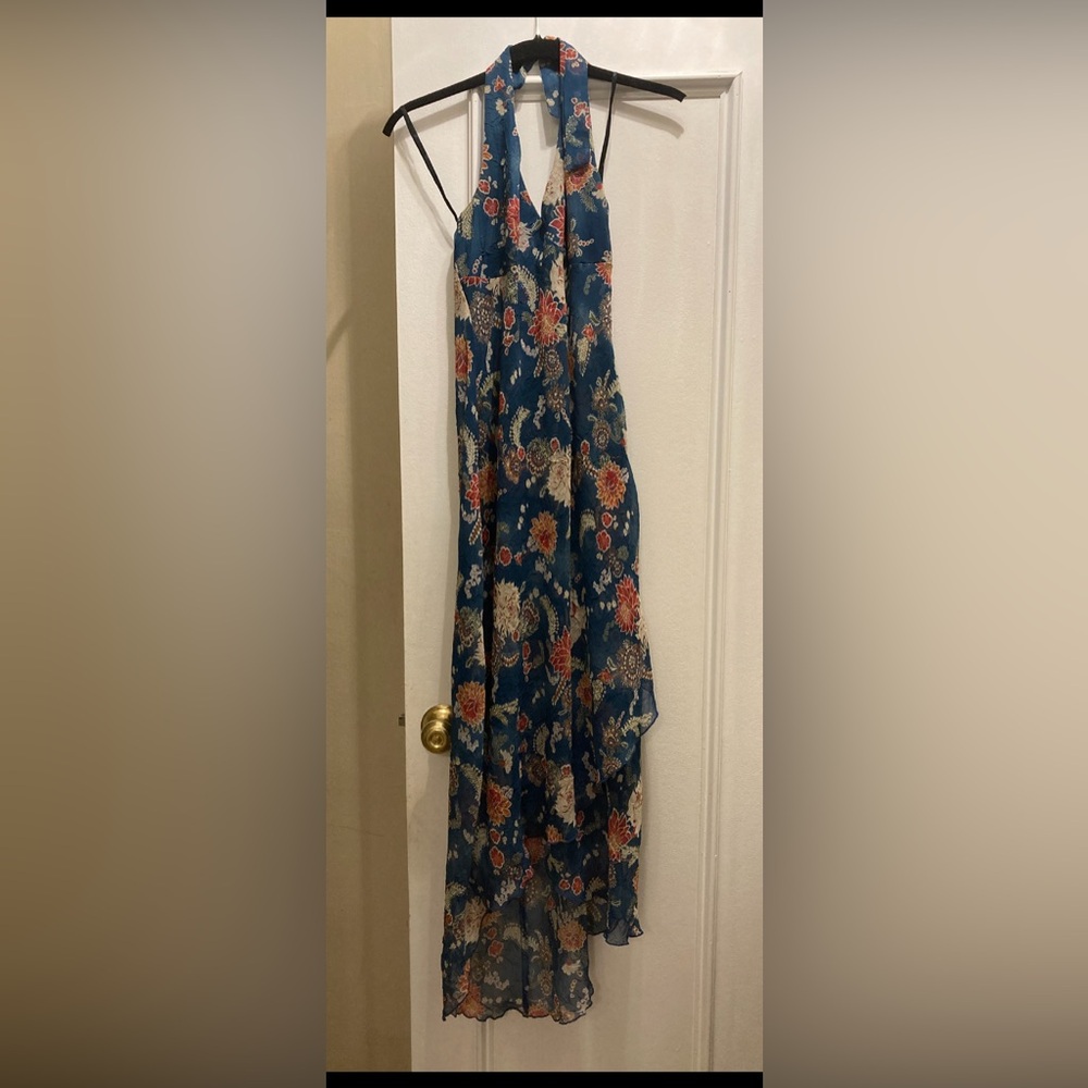 Multicolored Floral Print Halter Bias-Cut Cocktail Dress by Be Smart